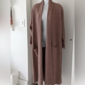 NWOT MAXSPORT Brown Cardigan Designer Duster Long Open-Front Sweater Sz M